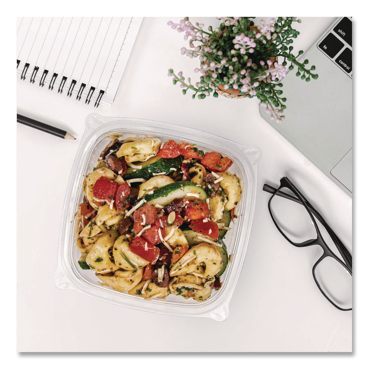 Square Plastic Bowls, 12 oz, 8.5 x 8.5 x 2.64, Clear, Plastic, 63 Bowls/Sleeve, 8 Sleeves/Carton