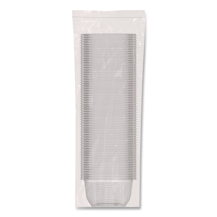 Square Plastic Bowls, 16 oz, 8.5 x 8.5 x 1.96, Clear, Plastic, 63 Bowls/Sleeve, 8 Sleeves/Carton
