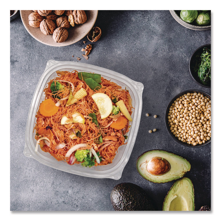 Square Plastic Bowls, 24 oz, 5 x 5 x 1.99, Clear, Plastic, 63 Bowls/Sleeve, 4 Sleeves/Carton