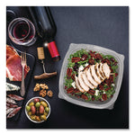 Square Plastic Bowls, 24 oz, 5 x 5 x 1.99, Clear, Plastic, 63 Bowls/Sleeve, 4 Sleeves/Carton