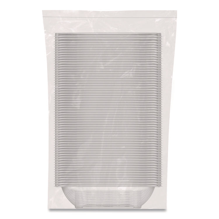 Square Plastic Bowls, 32 oz, 5 x 5 x 1.49, Clear, Plastic, 63 Bowls/Sleeve, 4 Sleeves/Carton