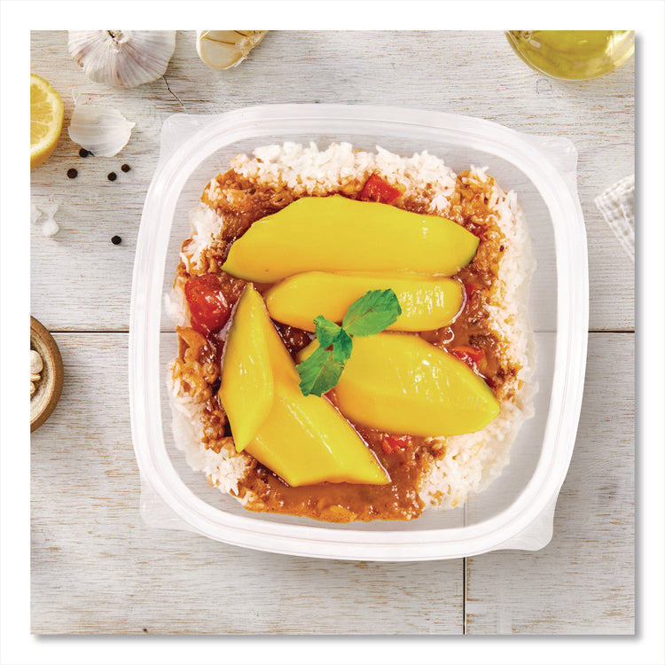 Square Plastic Bowls, 32 oz, 5 x 5 x 1.49, Clear, Plastic, 63 Bowls/Sleeve, 4 Sleeves/Carton