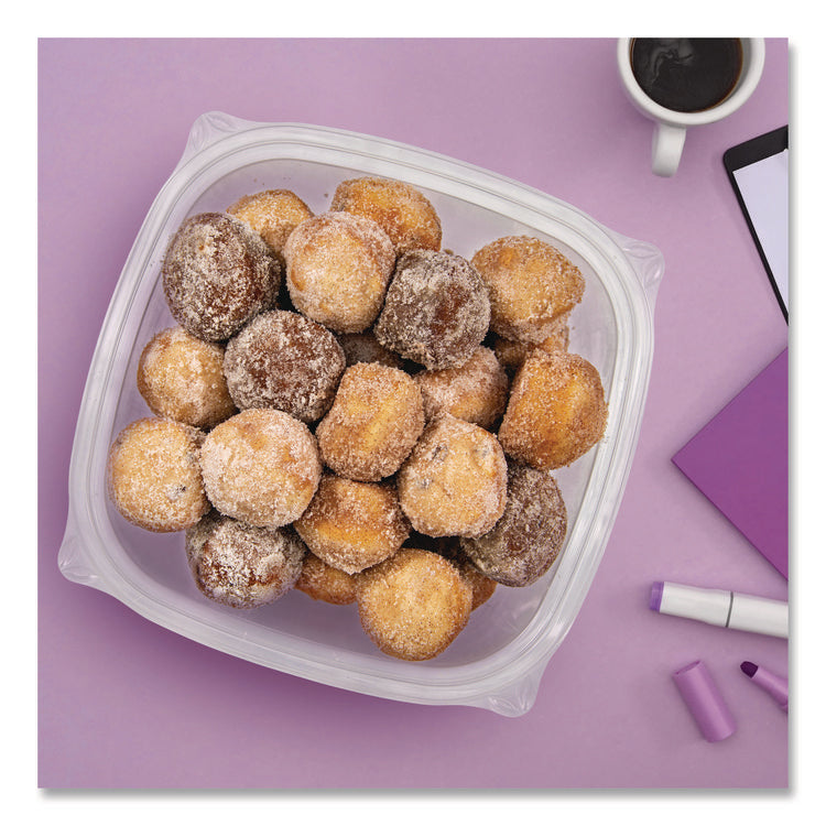 Square Plastic Bowls, 48 oz, 5 x 5 x 2.55, Clear, Plastic, 63 Bowls/Sleeve, 4 Sleeves/Carton