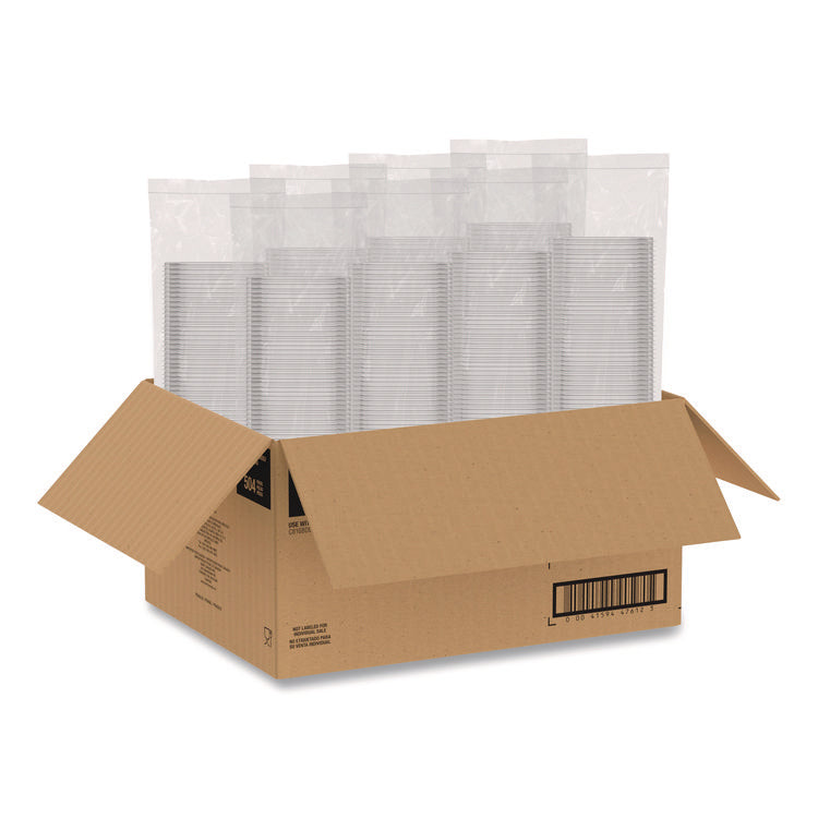 Square Plastic Bowls, 8 oz, 8.5 x 8.5 x 1.51, Clear, Plastic, 63 Bowls/Sleeve, 8 Sleeves/Carton