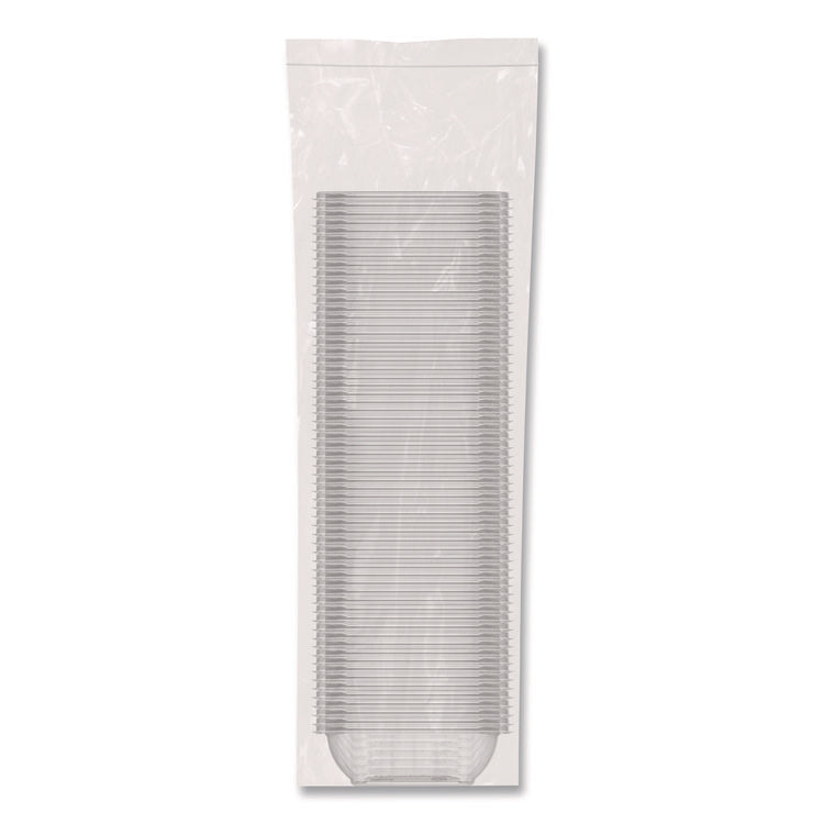 Square Plastic Bowls, 8 oz, 8.5 x 8.5 x 1.51, Clear, Plastic, 63 Bowls/Sleeve, 8 Sleeves/Carton