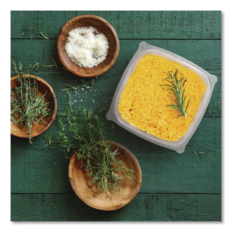 Square Plastic Bowls, 8 oz, 8.5 x 8.5 x 1.51, Clear, Plastic, 63 Bowls/Sleeve, 8 Sleeves/Carton