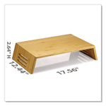Bamboo Desktop Monitor Stand, For 16" Monitors, 17.56 x 12.44 x 2.64, Brown, Supports 20 lbs