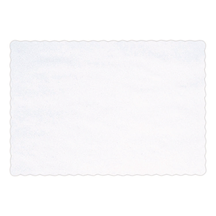 Solid Color Scalloped Edge Placemats, 9.63 x 13.5, White, 1,000/Carton