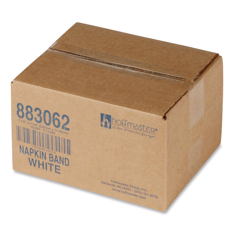 Adhesive Napkin Bands, White, 1.5", 10,000/Carton