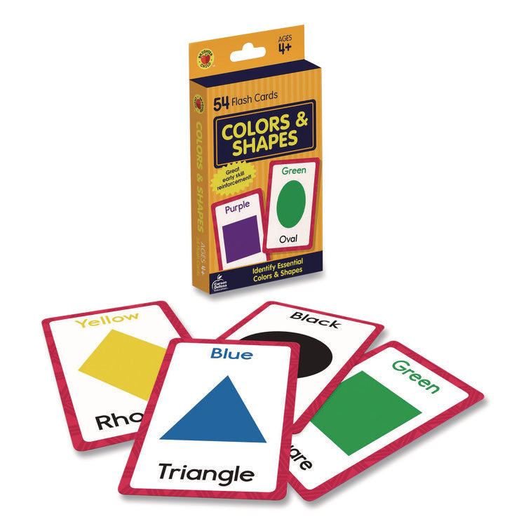 Colors and Shapes Flash Cards, Grades Pre-K to 1, 3.25" x 5.25", Assorted Colors, 54 Cards