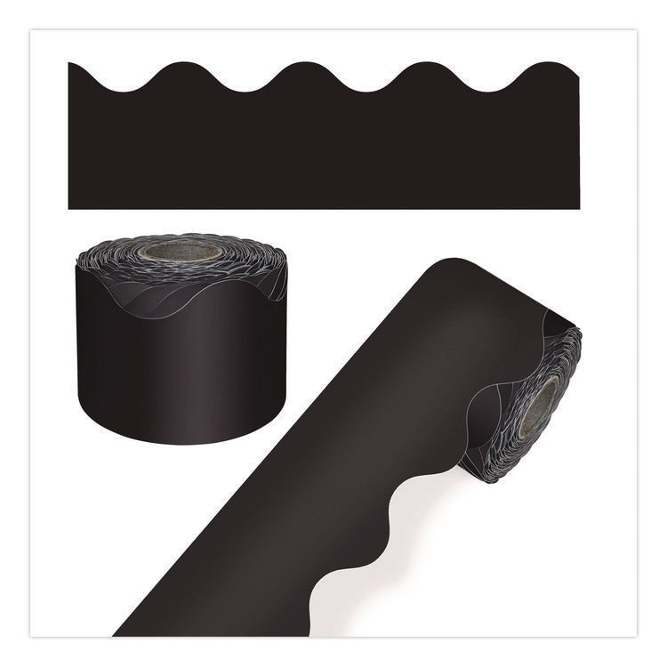 Rolled Scalloped Border, 2.25" x 65 ft, Black