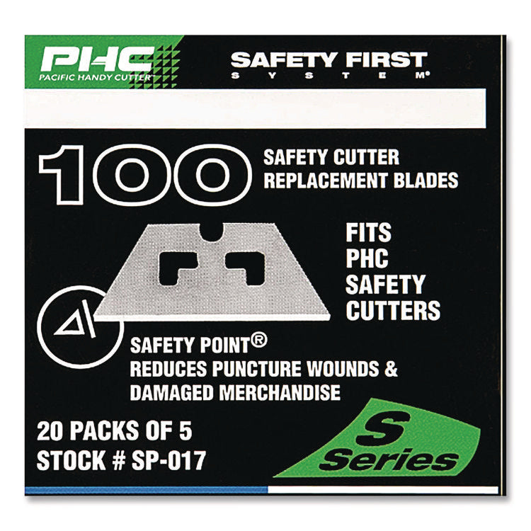 Blunt Tip Utility Knife Safety Blades, 0.75" X 2.25", 5/pack, 20 Packs/box