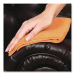 MicroWorks Microfiber Towels, 16 x 16, Orange, Dozen