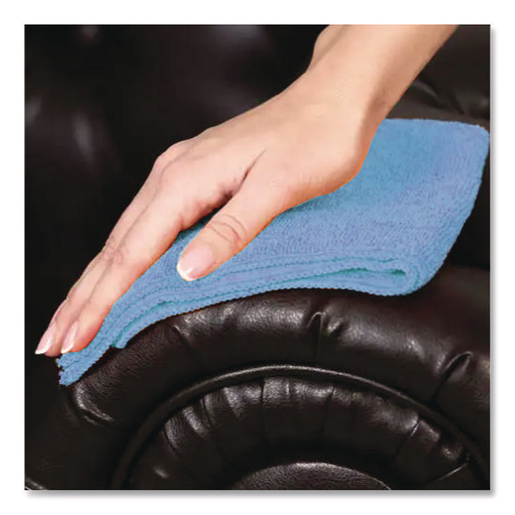 MicroWorks Microfiber Towels, 12 x 12, Blue, Dozen