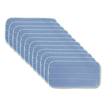 Microworks Flat Microfiber Specialty Pad, 11 x 5, Blue, Dozen