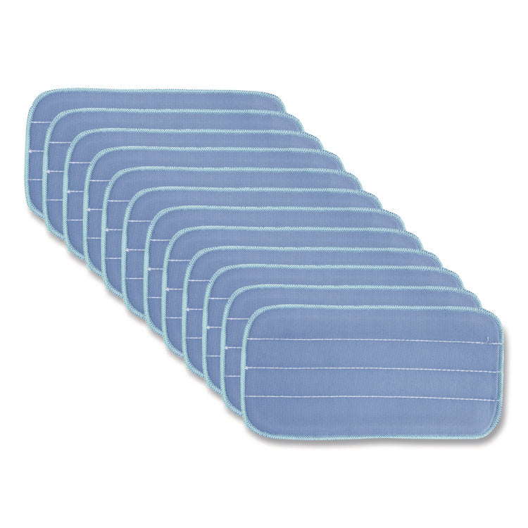 Microworks Flat Microfiber Specialty Pad, 11 x 5, Blue, Dozen