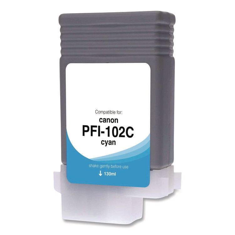 Compatible Cyan Ink, Replacement for PFI-102 (0896B001), 130 mL