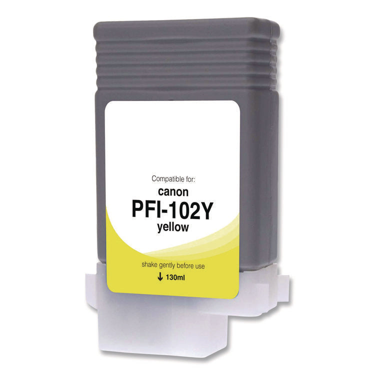 Compatible Yellow Ink, Replacement for PFI-102 (0898B001), 130 mL