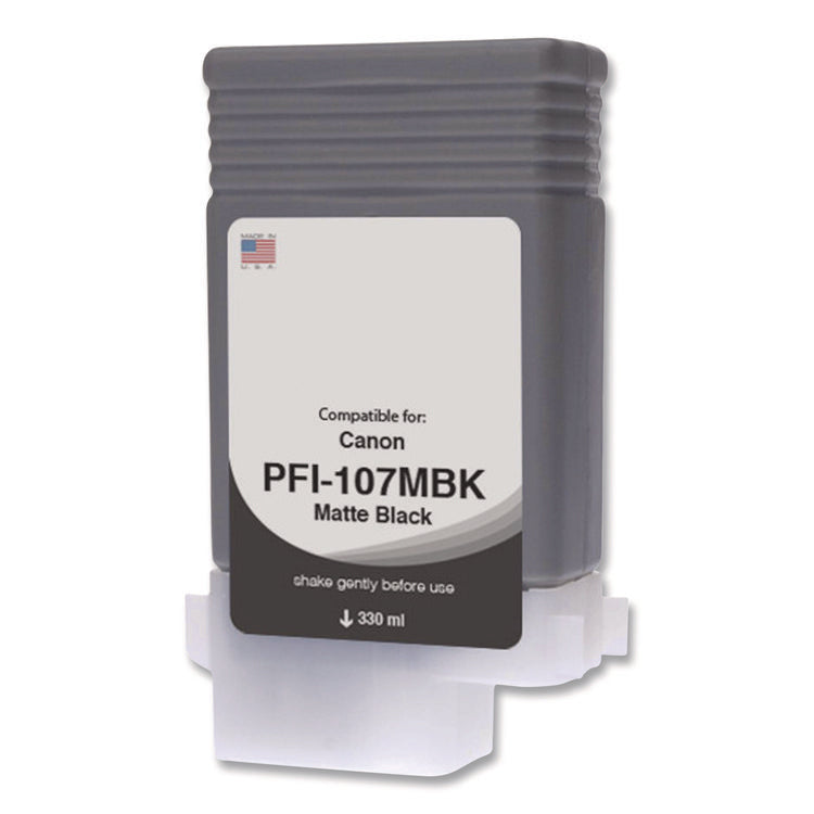 Compatible Matte Black Ink, Replacement for PFI-107 (6704B001AA), 130 mL
