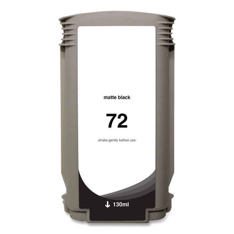 Remanufactured Matte Black High-Yield Ink, Replacement for 72 (C9403A), 130 mL