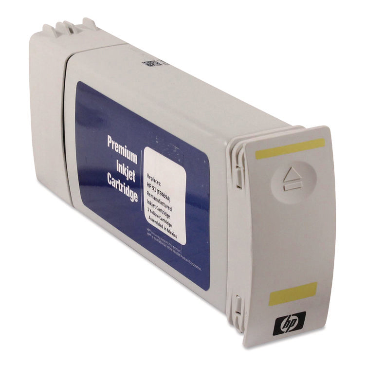 Compatible Yellow High-Yield Ink, Replacement for 91 (C9469A), 775 mL