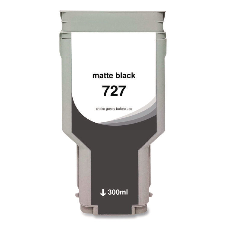 Compatible Matte Black High-Yield Ink, Replacement for 727XL (C1Q12A), 300 mL