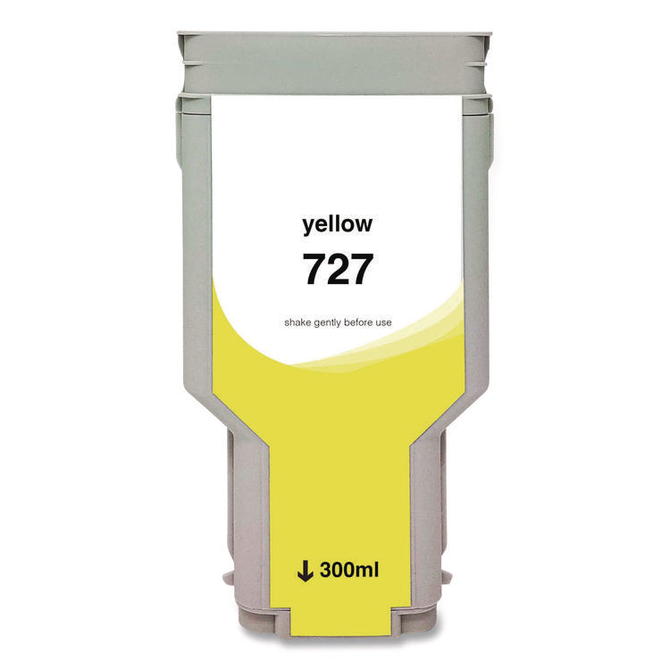 Compatible Yellow High-Yield Ink, Replacement for 727XL (F9J78A), 300 mL