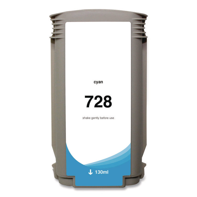 Compatible Cyan Ink, Replacement for 728 (F9J67A), 130 mL