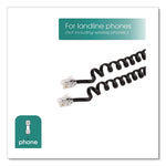 Coiled Telephone Cord, Plug/plug, 25 Ft, Black