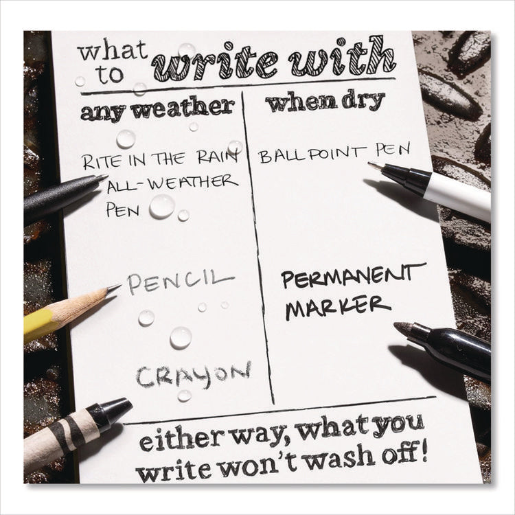 All-Weather Wire-O Notebook, 1-Subject, Universal: Narrow Rule and Quadrille Rule, Black Cover, (32) 7 x 4.63 Sheets