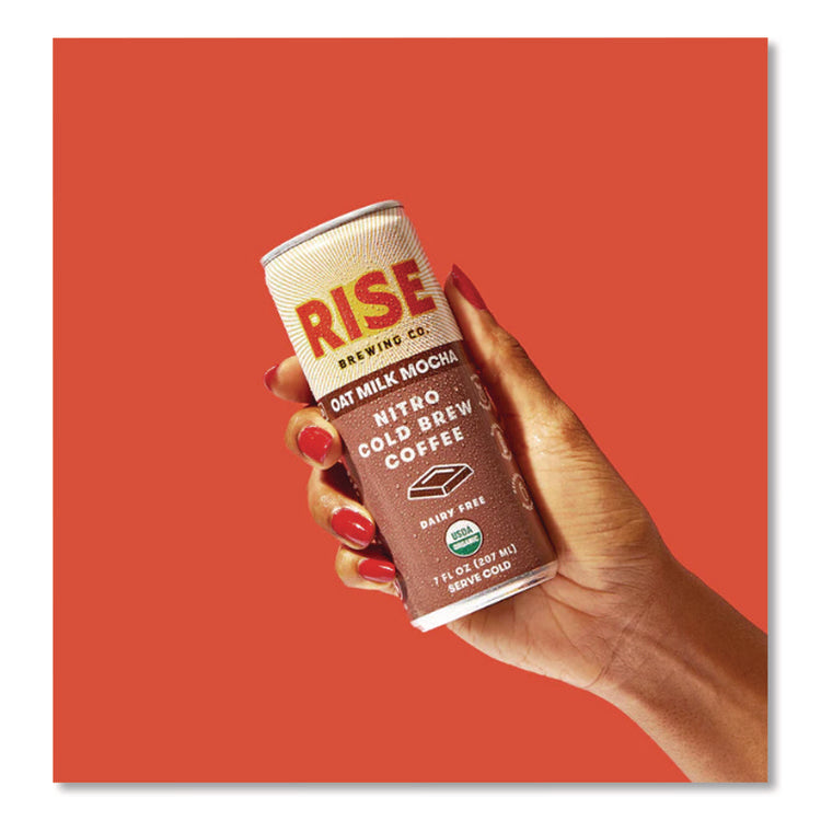 Nitro Cold Brew Latte, Oat Milk Mocha, 7 oz Can, 12/Carton