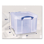 Snap-Lid Storage Bin, 8.45 Gal, 14" X 18" X 12.25", Clear/blue, 3/pack
