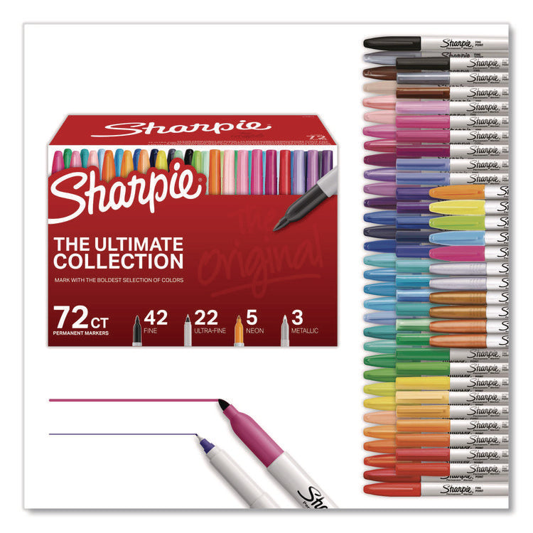 Permanent Markers Ultimate Collection Value Pack, Assorted Bullet Tips, Assorted Colors, 72/set