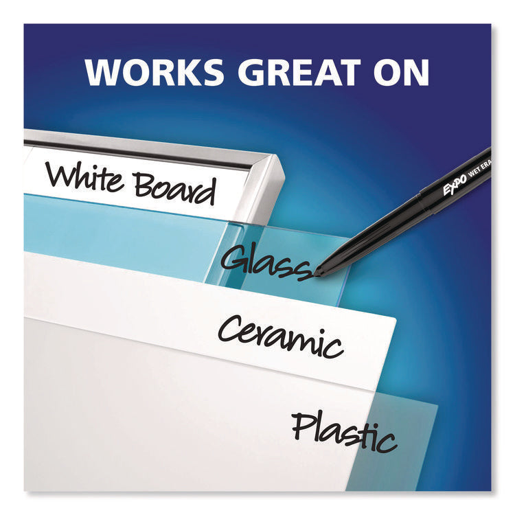 Wet Erase Markers, Fine Needle Tip, Assorted, 8/Pack