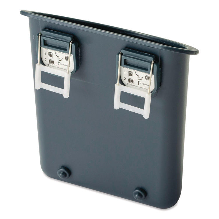 Recycled Plastic Cubicle Pencil Cup, 4.25 x 2.5 x 5, Wall Mount, Charcoal