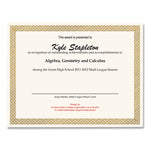Foil Border Certificates, 8.5 X 11, Ivory/gold With Braided Gold Border, 12/pack