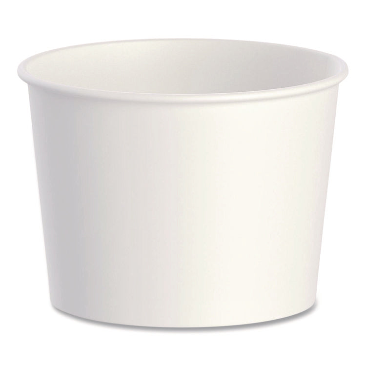 Double Poly Paper Food Containers, 10 oz, 3.8 dia x 2.7" h, White, Paper,1,000/Carton