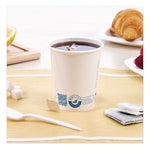 Recycled Content PCF Paper Hot Cups, ProPlanet Seal, 10 oz, White/Blue, 1,000/Carton
