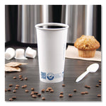 Recycled Content PCF Paper Hot Cups, ProPlanet Seal, 20 oz, White/Blue, 600/Carton