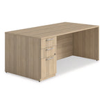 Alera Seville Series Single Pedestal Desk, Left Pedestal, 70.87" x 35.43" x 29", Oak