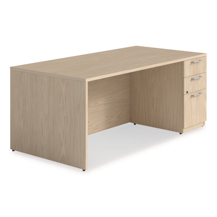Alera Seville Series Single Pedestal Desk, Right Pedestal, 70.87" x 35.43" x 29", Maple