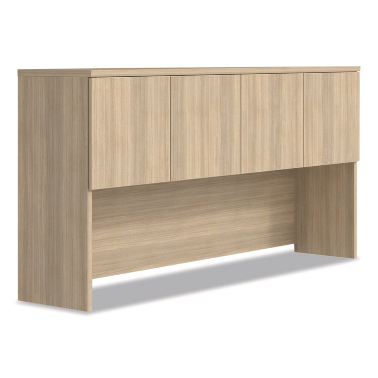 Alera Seville Hutch with Doors, 4 Compartments, 70.87w x 15.75d x 35.43h, Oak