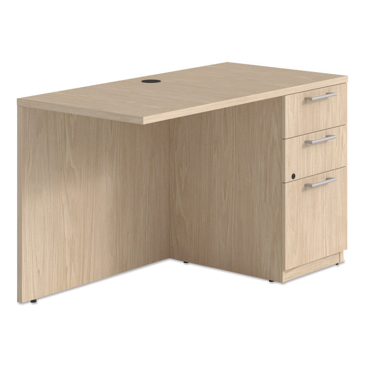 Alera Seville Series Desk Return with Pedestal, Right, 47.24" x 23.62" x 29", Maple