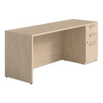 Alera Seville Series Credenza with Pedestal, Right Pedestal, 70.87w x 23.62d x 29h, Maple
