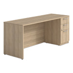 Alera Seville Series Credenza with Pedestal, Right Pedestal, 70.87w x 23.62d x 29h, Oak