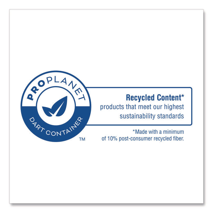 Recycled Content PCF Paper Hot Cups, ProPlanet Seal, 12 oz, White, 50/Pack