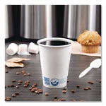 Recycled Content PCF Paper Hot Cups, ProPlanet Seal, 12 oz, White, 50/Pack