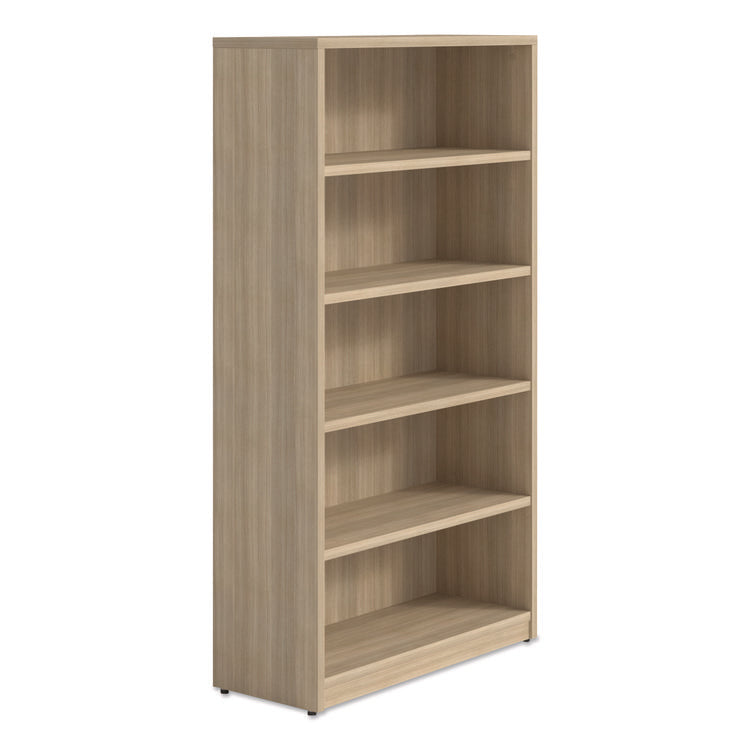 Alera Seville Series Bookcase, Five-Shelf, 35.43w x 13.78d x 65h, Oak