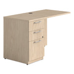 Alera Seville Series Desk Return with Pedestal, Left, 47.24" x 23.62" x 29", Maple