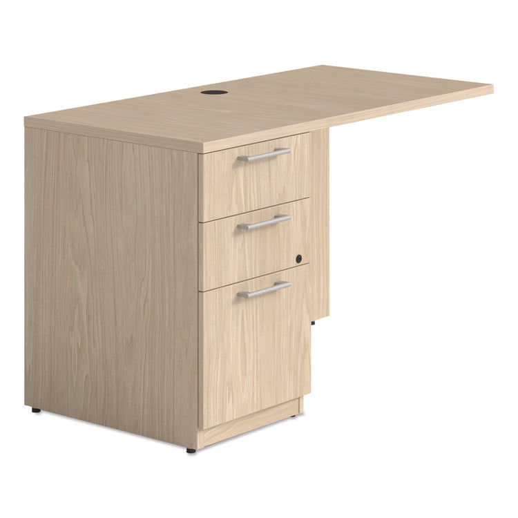 Alera Seville Series Desk Return with Pedestal, Left, 47.24" x 23.62" x 29", Maple
